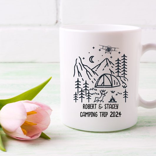 Flugzeug mit personalisiertem Waldholz-Pine-Tree Reisebecher