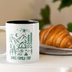 Flugzeug mit personalisiertem Waldholz-Pine-Tree Zweifarbige Tasse