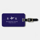 Flugzeug mit Pilotenkürzel - aero navy-blau Gepäckanhänger (Vorderseite horizontal)