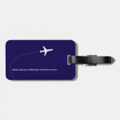 Flugzeug mit Pilotenkürzel - aero navy-blau Gepäckanhänger (Rückseite horizontal)