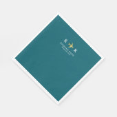 Flugzeug mit Pilotinitialen - Aero dunkles Tealbla Serviette (Ecke)