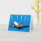 Flugzeug mit Propeller-Flugzeug Karte (Gelbe Blume)