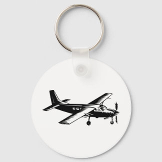 Flugzeug mit Propeller-Flugzeug Schlüsselanhänger