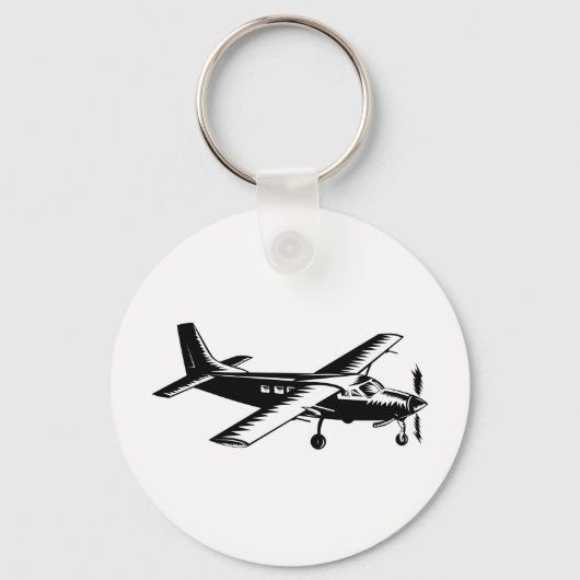 Flugzeug mit Propeller-Flugzeug Schlüsselanhänger (Vorderseite)