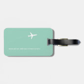 Flugzeug mit seinen Initialen - türkisblau Gepäckanhänger (Rückseite horizontal)
