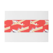 Flugzeug mit Vintagem WPA farbenfroh Einladungsbanderole (Rückseitenbeispiel)