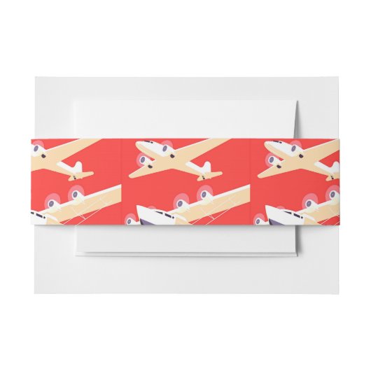 Flugzeug mit Vintagem WPA farbenfroh Einladungsbanderole (Vorderseite Beispiel)