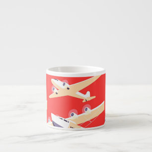 Flugzeug mit Vintagem WPA farbenfroh Espressotasse