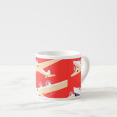 Flugzeug mit Vintagem WPA farbenfroh Espressotasse (Vorderseite Rechts)