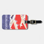 Flugzeug mit Vintagem WPA farbenfroh Gepäckanhänger (Vorderseite horizontal)