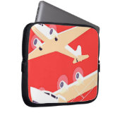 Flugzeug mit Vintagem WPA farbenfroh Laptopschutzhülle (Vorne Rechts)