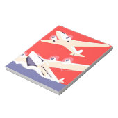 Flugzeug mit Vintagem WPA farbenfroh Notizblock (Rotiert)