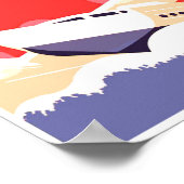 Flugzeug mit Vintagem WPA farbenfroh Poster (Ecke)