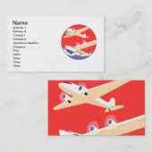Flugzeug mit Vintagem WPA farbenfroh Visitenkarte (Vorne/Hinten)