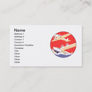 Flugzeug mit Vintagem WPA farbenfroh Visitenkarte