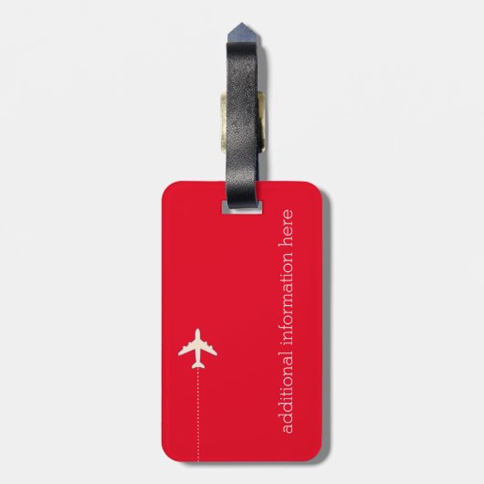 Flugzeug mit weißem rotem Flug Gepäckanhänger (Rückseite vertikal)