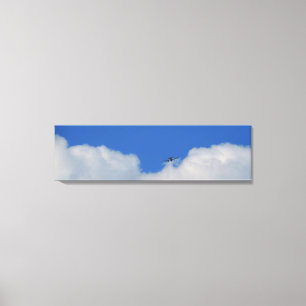 Flugzeug mit Wolken-panoramischem Leinwand-Druck Leinwanddruck