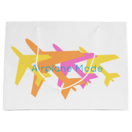 Flugzeug-Modus Rosa gelb-orange-blaue Pilotanreise Große Geschenktüte