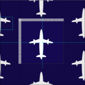 Flugzeug Navy Blue White Stoff (Kachel)