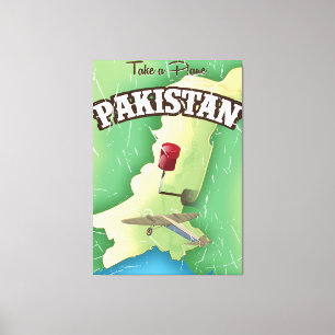 Flugzeug nehmen Pakistan Reiseplakat Leinwanddruck