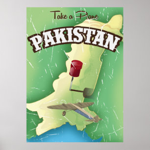 Flugzeug nehmen Pakistan Reiseplakat Poster