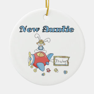 Flugzeug-neue Tante der Jungen-T - Shirts und der Keramikornament