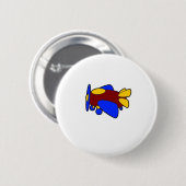 Flugzeug Niedlich farbiger Cartoon Kinder Flugzeug Button (Vorne & Hinten)