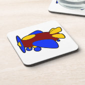 Flugzeug Niedlich farbiger Cartoon Kinder Flugzeug Getränkeuntersetzer (Linke Seite)