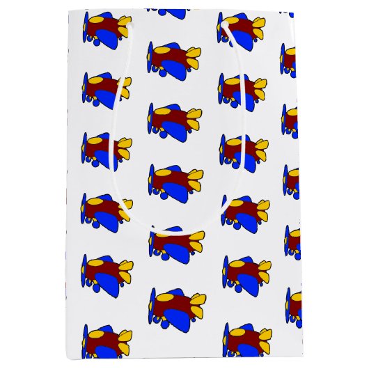 Flugzeug Niedlich farbiger Cartoon Kinder Flugzeug Mittlere Geschenktüte (Vorderseite)