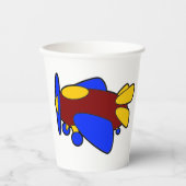 Flugzeug Niedlich farbiger Cartoon Kinder Flugzeug Pappbecher (Vorderseite)