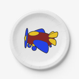 Flugzeug Niedlich farbiger Cartoon Kinder Flugzeug Pappteller