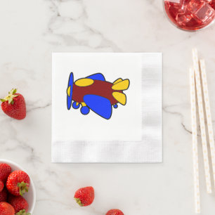 Flugzeug Niedlich farbiger Cartoon Kinder Flugzeug Serviette