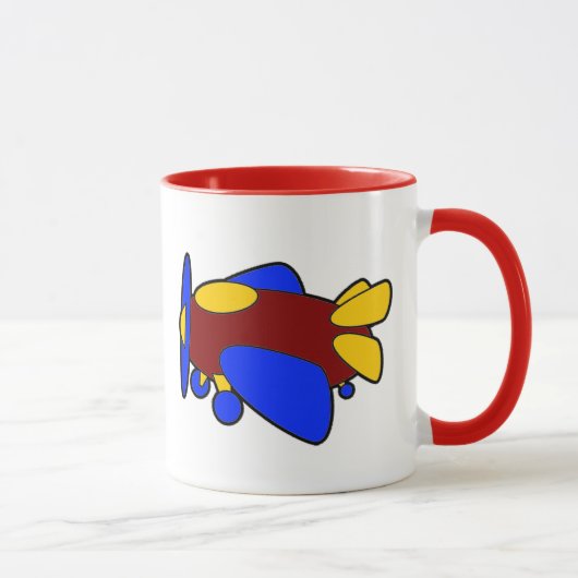 Flugzeug Niedlich farbiger Cartoon Kinder Flugzeug Tasse (Rechts)