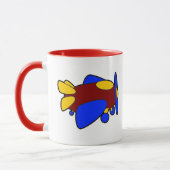 Flugzeug Niedlich farbiger Cartoon Kinder Flugzeug Tasse (Links)