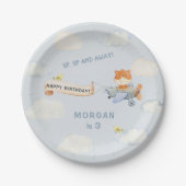 Flugzeug Niedlich Fox Geburtstagsparty Pappteller (Vorderseite)