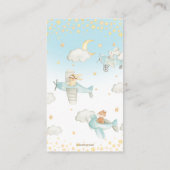 Flugzeug Niedliche Tiere Junge bringen ein Buch Begleitkarte (Rückseite)