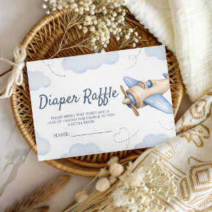Flugzeug Oh Boy Baby Shower Windel-Raffa-Ticket Begleitkarte