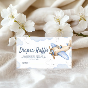 Flugzeug Oh Boy Baby Shower Windel-Raffa-Ticket Begleitkarte