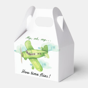 Flugzeug Oh meine Zeit fliegt am ersten Geburtstag Geschenkschachtel