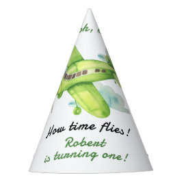 Flugzeug Oh meine Zeit fliegt am ersten Geburtstag Partyhütchen