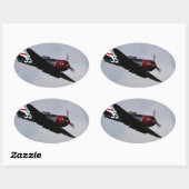 Flugzeug Ovaler Aufkleber (Blatt)