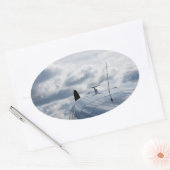 Flugzeug Ovaler Aufkleber (Umschlag)