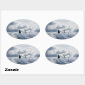 Flugzeug Ovaler Aufkleber (Blatt)