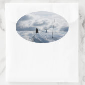 Flugzeug Ovaler Aufkleber (Tasche)