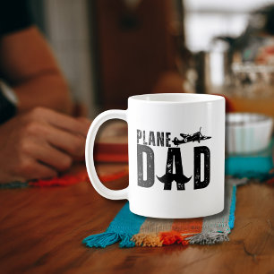 Flugzeug Papa und Vintage-Flugzeug Lustiges Aviati Kaffeetasse