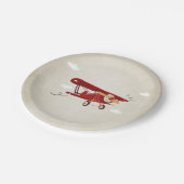 Flugzeug-PapierTeller-Reise-Abenteuer-Dusche Pappteller (Schrägansicht)