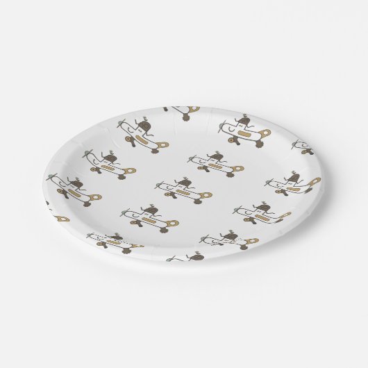 Flugzeug Pappteller (Schrägansicht)