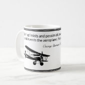 Flugzeug Parachute George Bernard Shaw Zitat Kaffeetasse (Vorderseite Links)