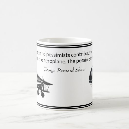 Flugzeug Parachute George Bernard Shaw Zitat Kaffeetasse (Mittel)