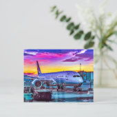 Flugzeug Parkplatz am Flughafen Barajas, Madrid, S Postkarte (Stehend Vorderseite)